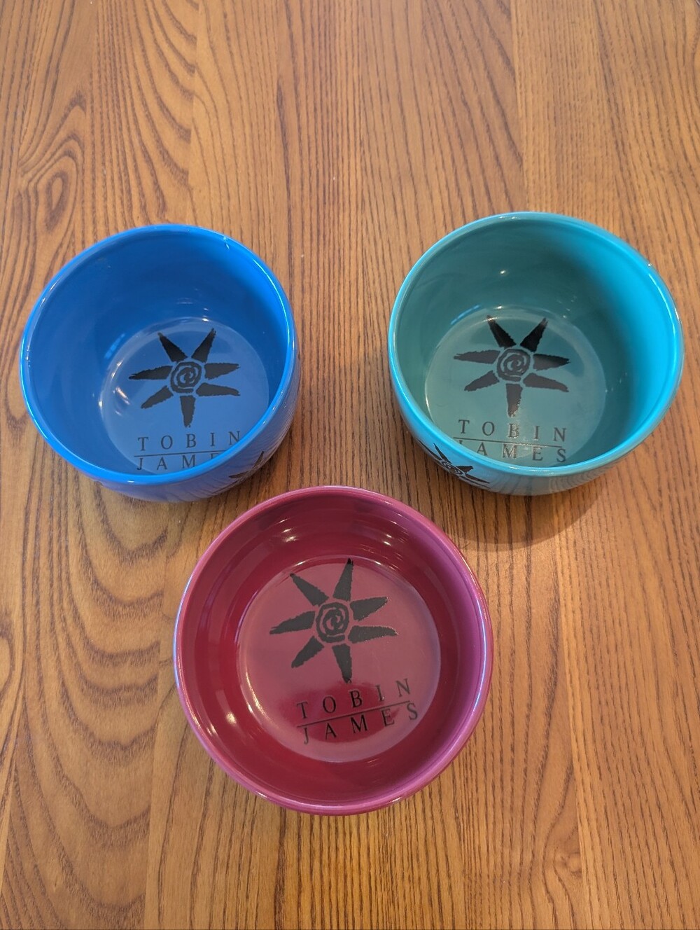 Tobin James Colorful Ceramic Bowls - Set of 3 (Blue, Teal, Magenta)